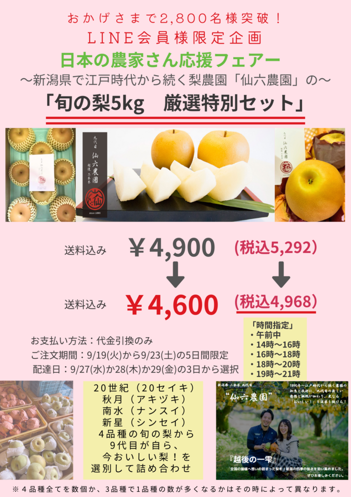 梨の販売価格画像
